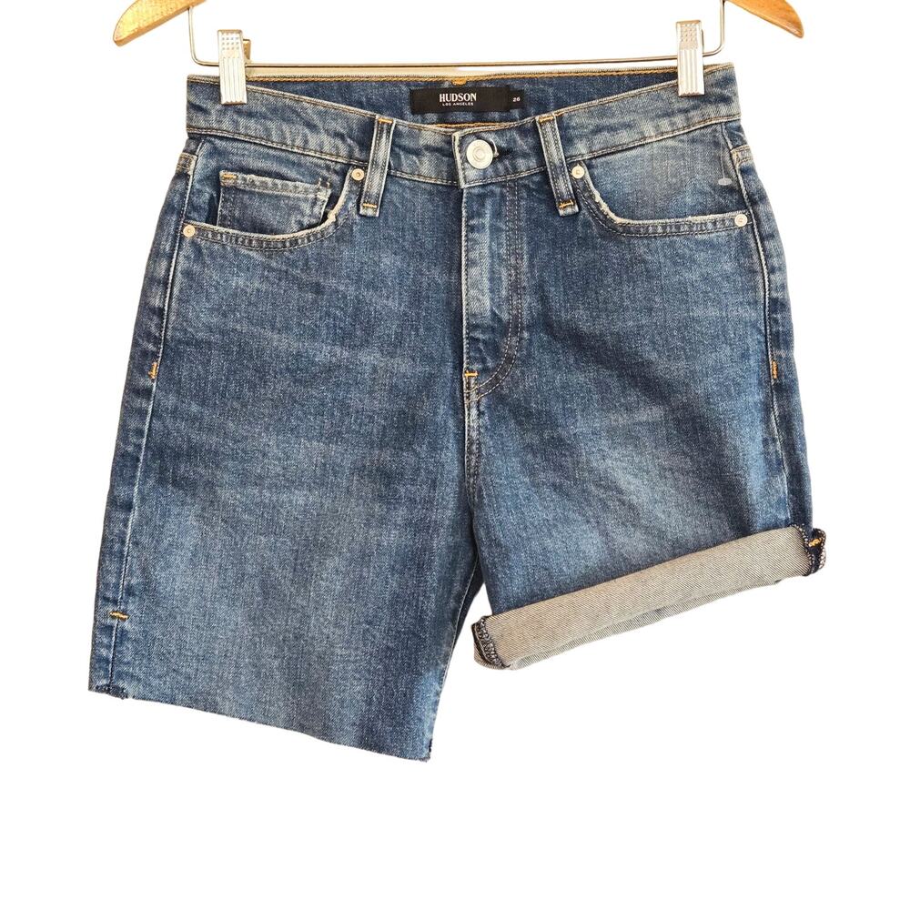 NWT HUDSON HANA MINI BIKER SHORTS HIGH RISE ZIPPER FLY